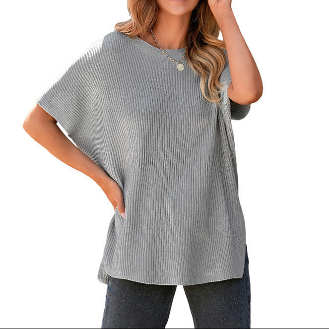 Women’s Loose Short Sleeve Knit Top – Soft, Breathable and Versatile for Daily Casual