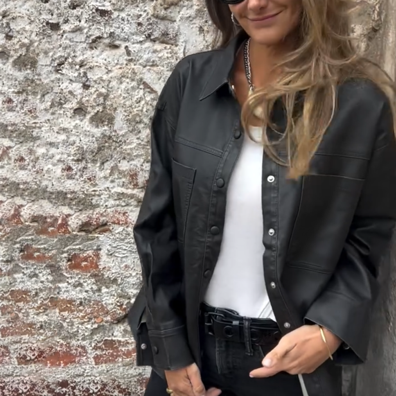 Women's Casual Button Jacket with Pockets