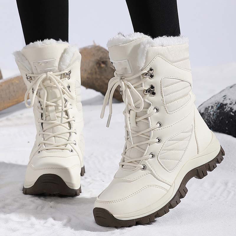 Women’s Warm Ankle-High Lace-Up Snow Boots