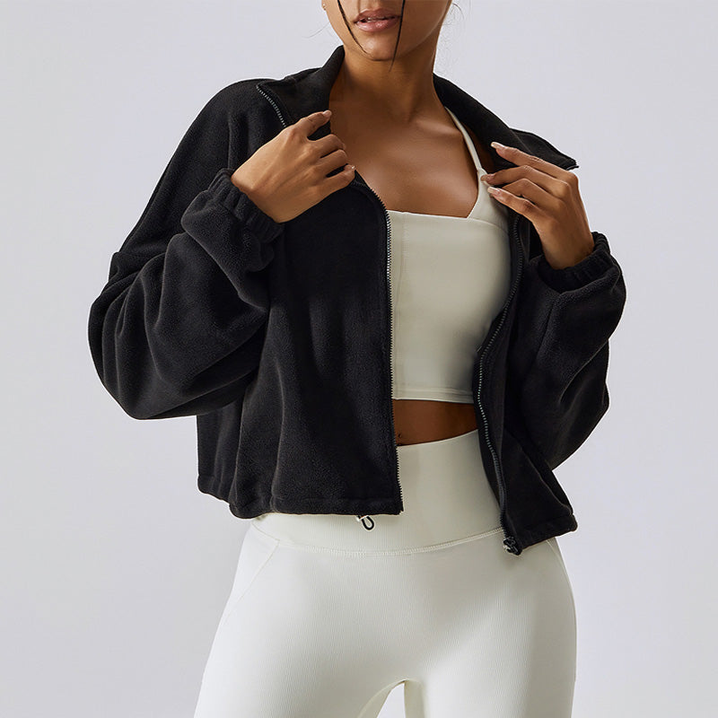 Casual Fuzzy Stand Collar Jacket