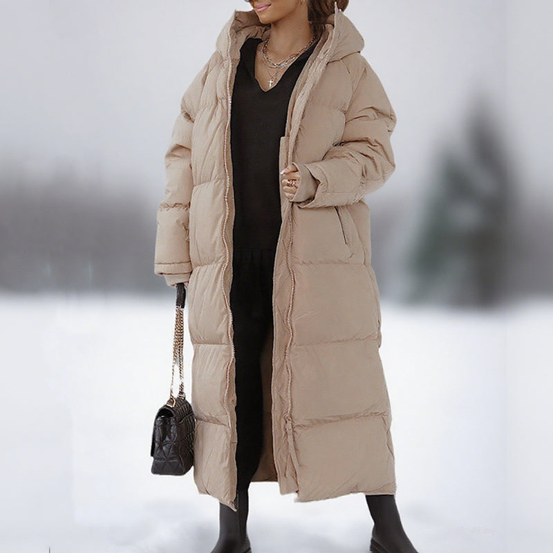 Women's Winter Zip Up Long Puffer Coat