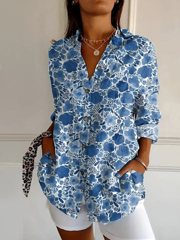 Women's Blouse with Whimsical Prints and Lightweight Fabric
